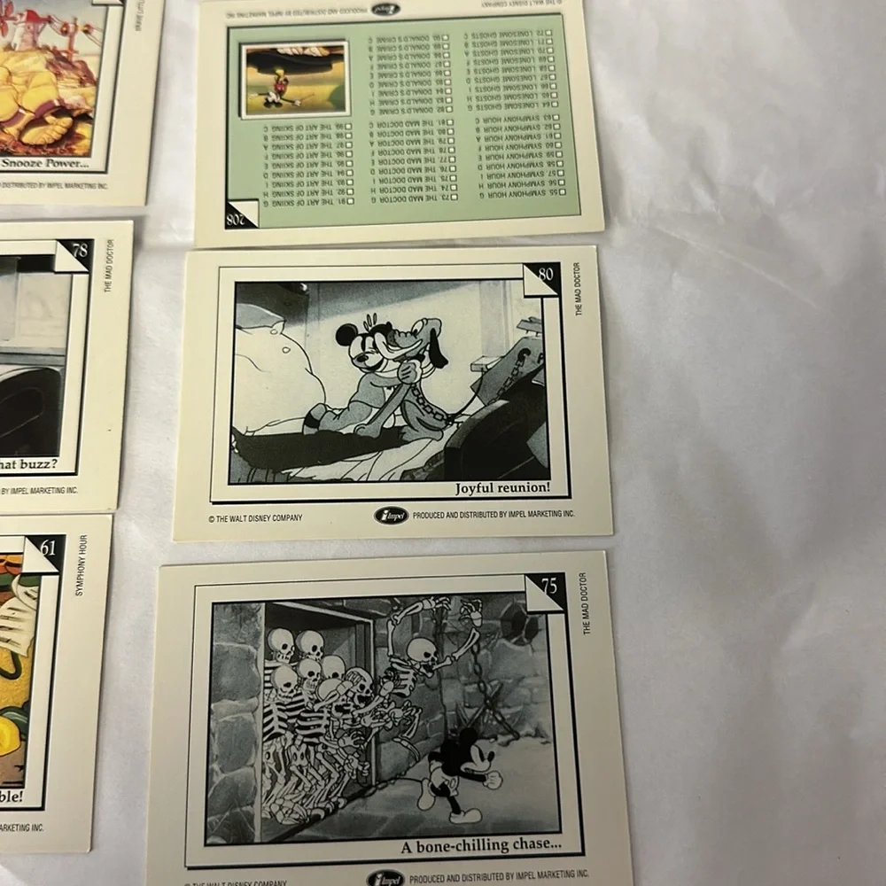 Vintage 1991 Impel Disney Favorite Stories Collectible Trading Cards 8 Cards